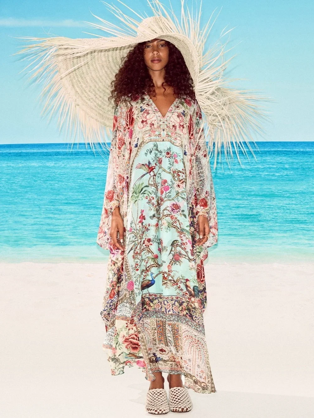 camilla silk kaftan dress Camilla | Dresses | Camilla Silk Kaftan Dress Belted Waist Back New One  Size